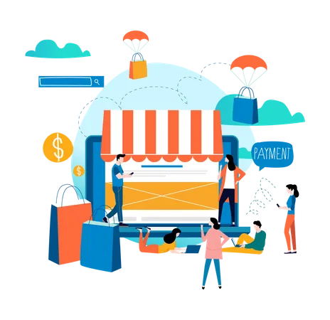 Online shopping  Illustration