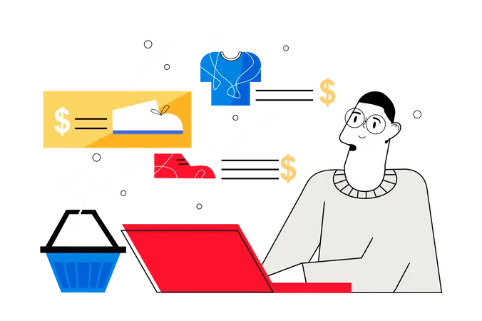 Online shopping  Illustration