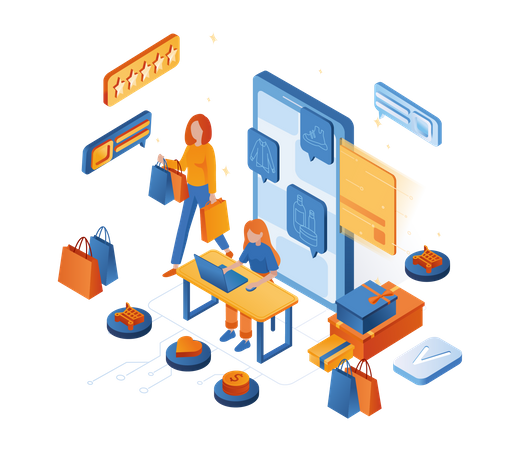 Online shopping  Illustration