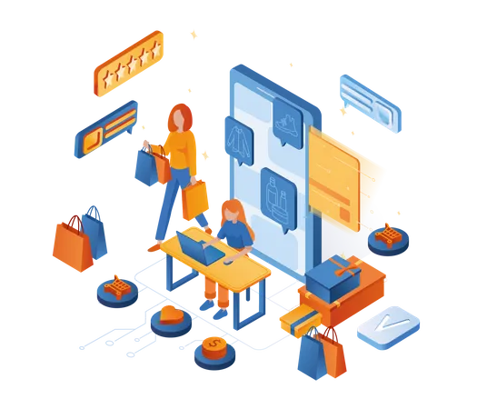 Online shopping  Illustration