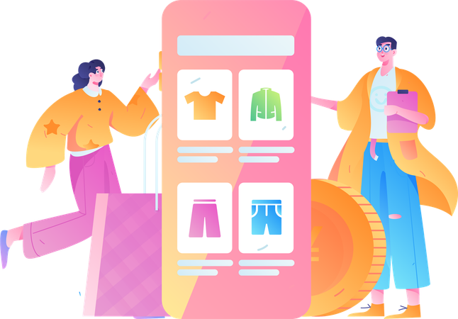 Online Shopping  Illustration