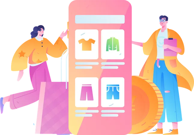 Online Shopping  Illustration