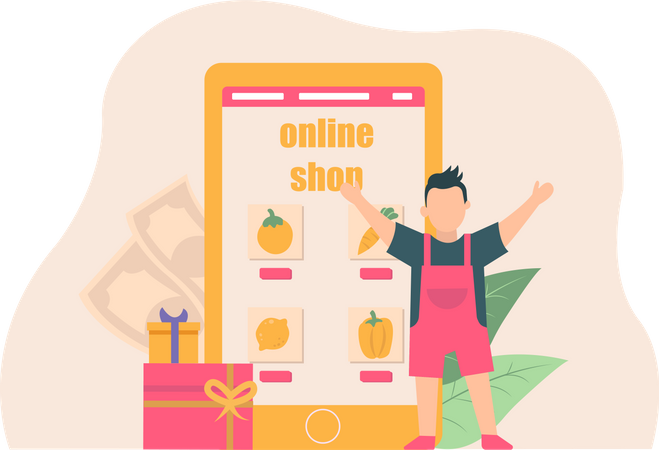 Online Shopping  Illustration