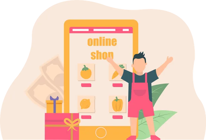 Online Shopping  Illustration