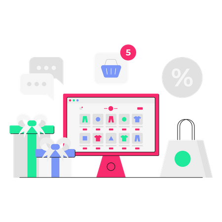 Online Shopping  Illustration