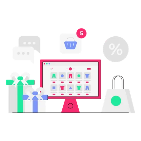 Online Shopping  Illustration