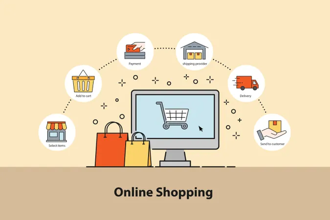 Online Shopping  Illustration