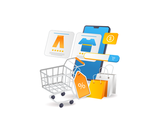 Online shopping  Illustration