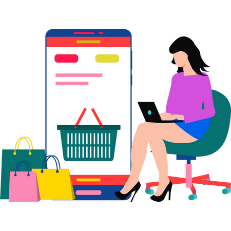 Online shopping  Illustration