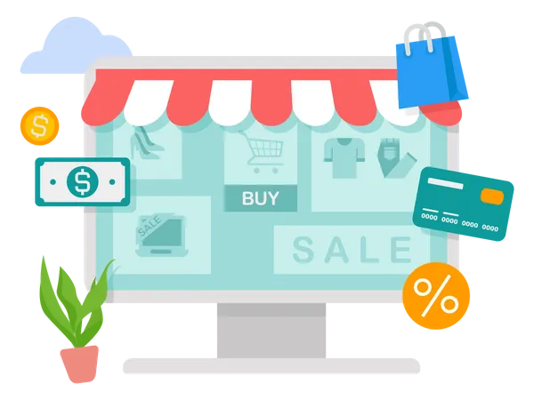 Online shopping  Illustration