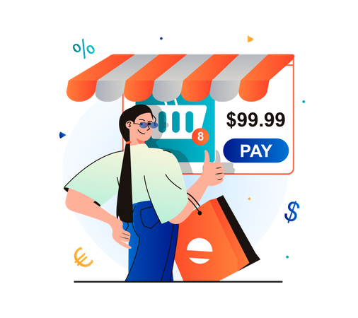 Online shopping  Illustration