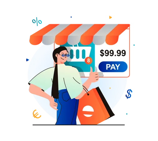 Online shopping  Illustration