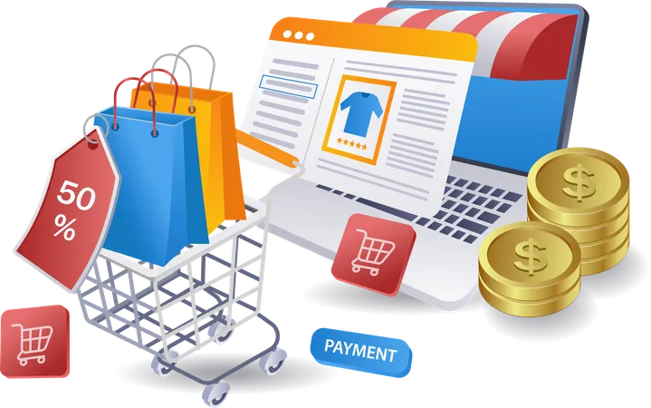 Online shopping  Illustration