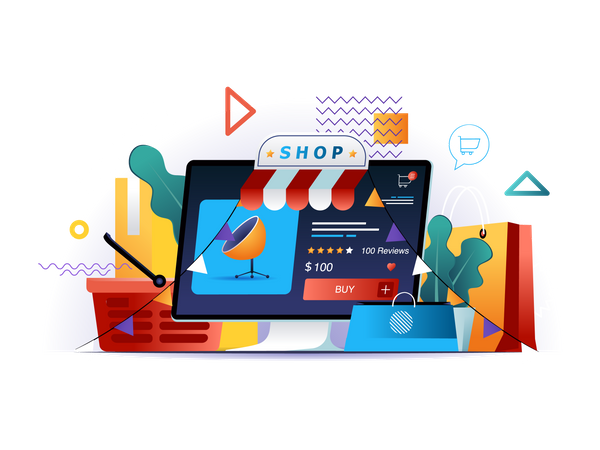 Online shopping  Illustration