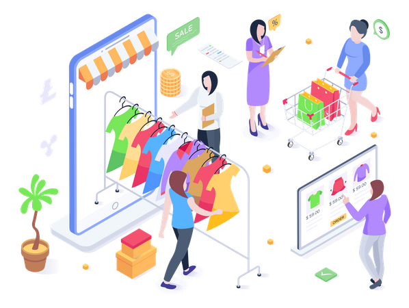 Online Shopping  Illustration