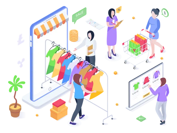 Online Shopping  Illustration