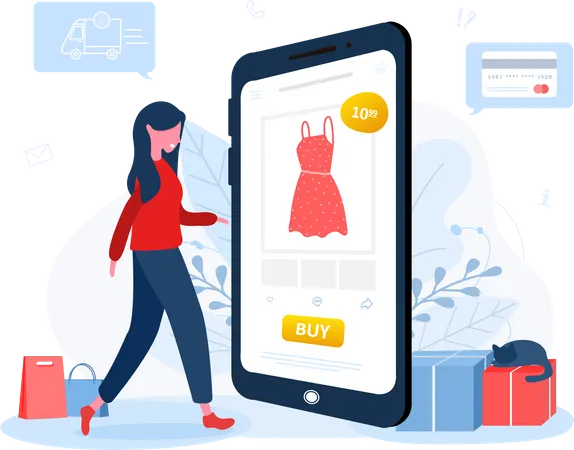 Online shopping  Illustration