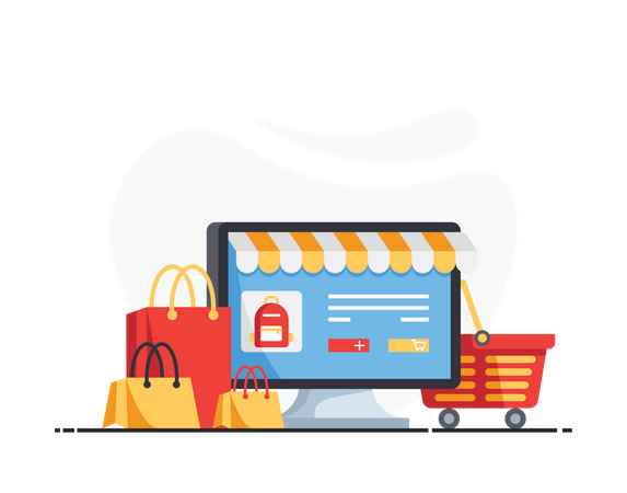 Online shopping  Illustration