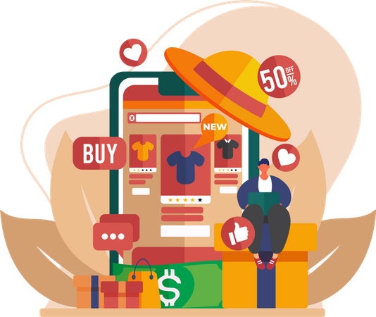 Online Shopping  Illustration