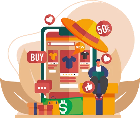 Online Shopping  Illustration