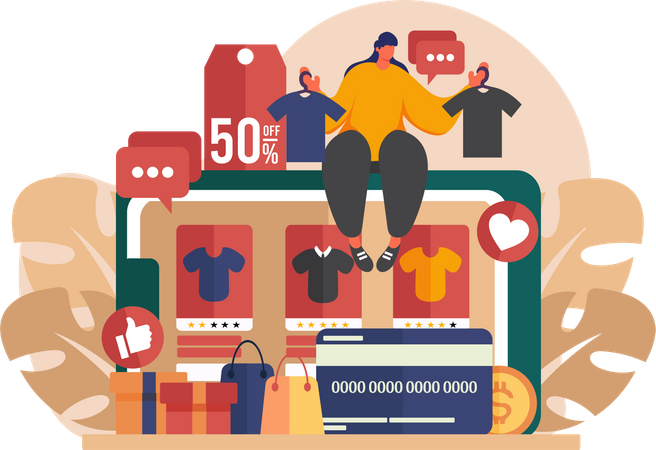 Online Shopping  Illustration