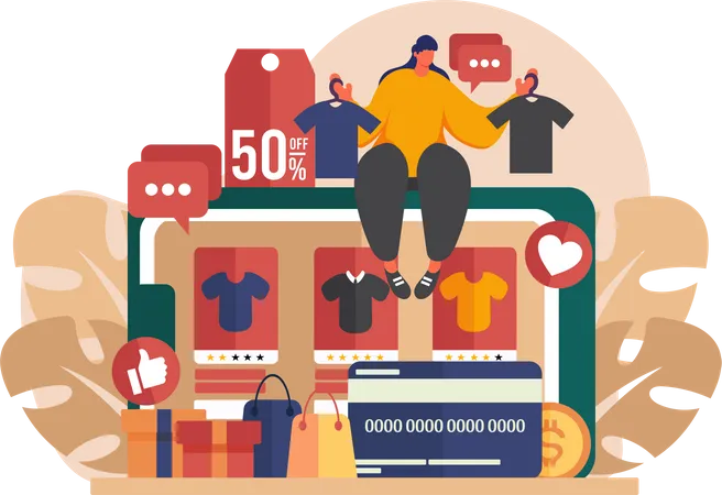 Online Shopping  Illustration