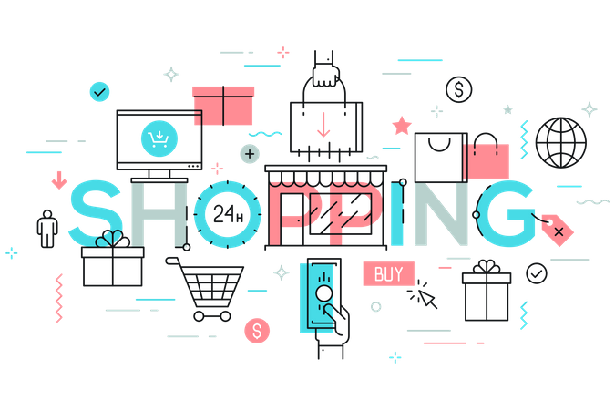 Online shopping  Illustration