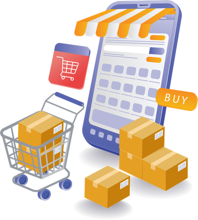 Online shopping  Illustration