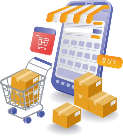 Online shopping  Illustration