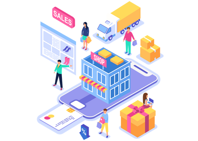 Online shopping  Illustration