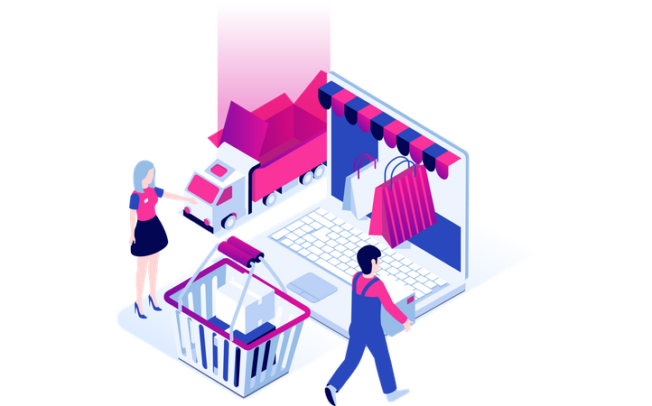 Online shopping  Illustration