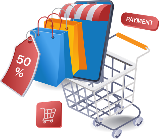 Online shopping  Illustration