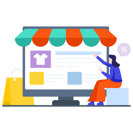 Online Shopping  Illustration