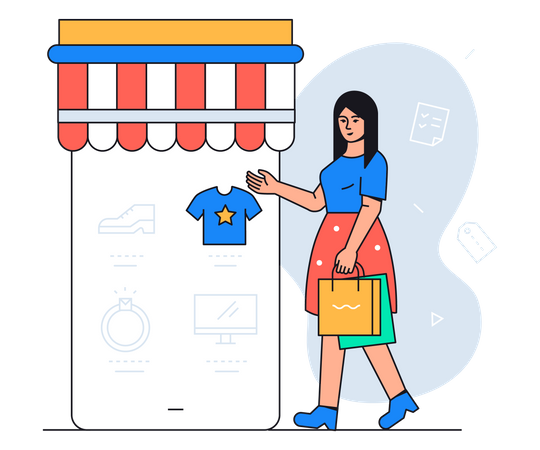 Online shopping  Illustration