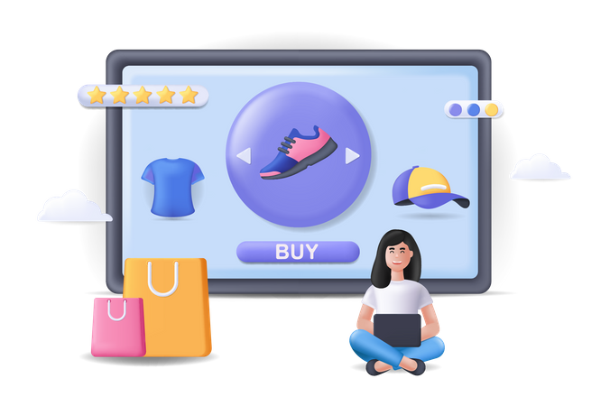 Online Shopping  Illustration