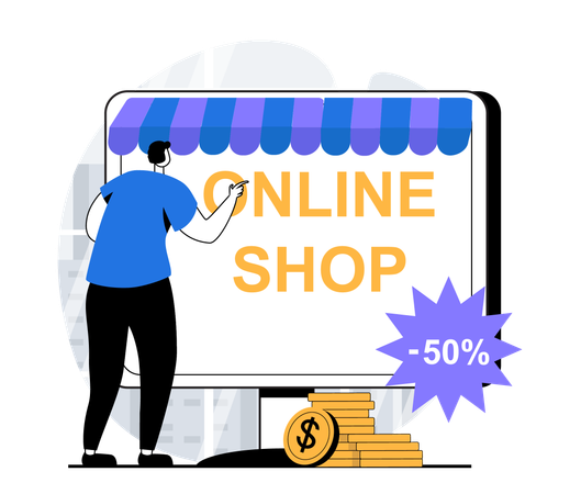 Online shopping  Illustration