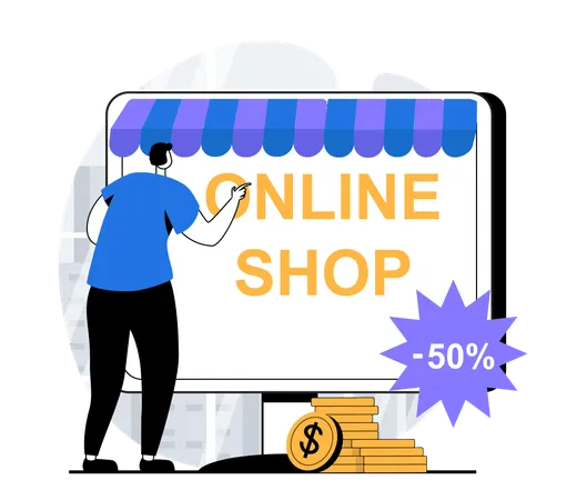 Online shopping  Illustration