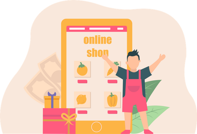 Online Shopping  Illustration
