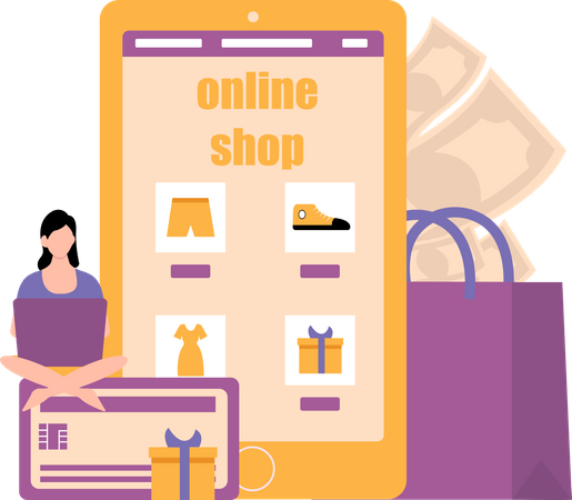 Online Shopping  Illustration