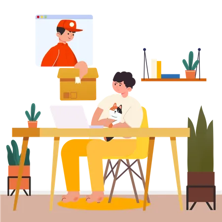 Online-Shopping-Lieferung  Illustration