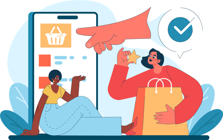 Online shopping marketing  Illustration