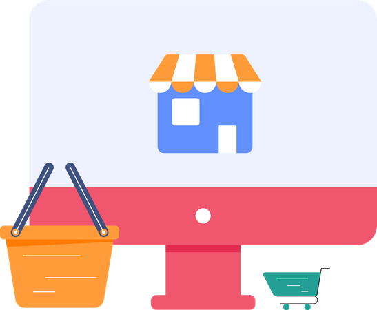 Online shopping marketplace  Illustration