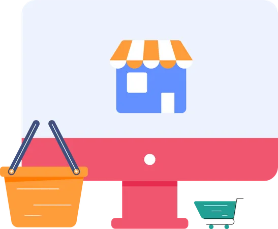 Online shopping marketplace  Illustration