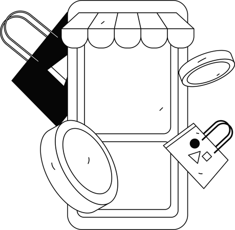 Online shopping marketplace app  Illustration