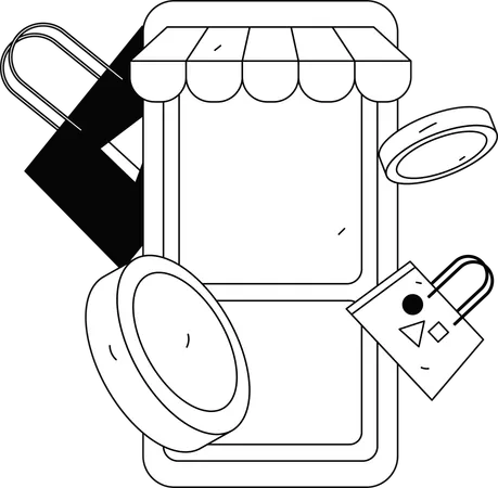 Online shopping marketplace app  Illustration
