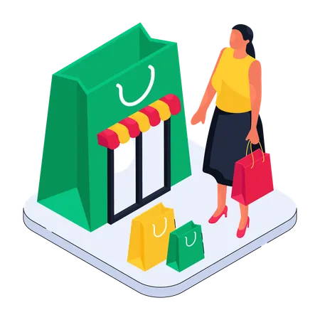 Online shopping marketplace  Illustration