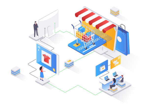 Online shopping marketplace  Illustration