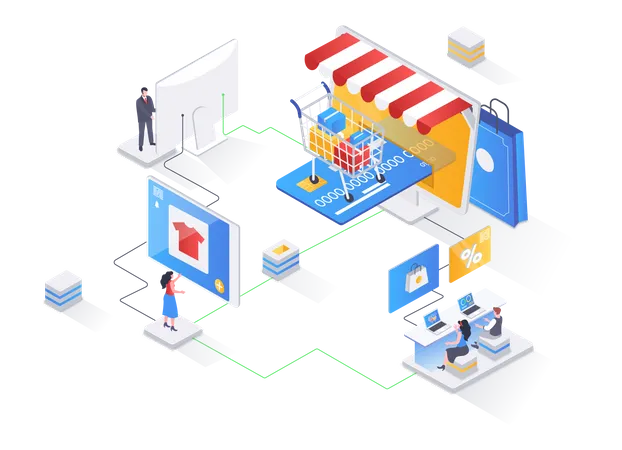 Online shopping marketplace  Illustration