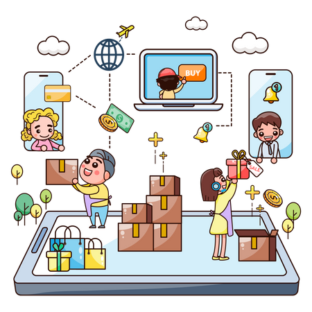 Online Shopping Marketplace  Illustration