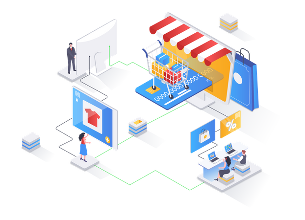 Online-Shopping-Marktplatz  Illustration